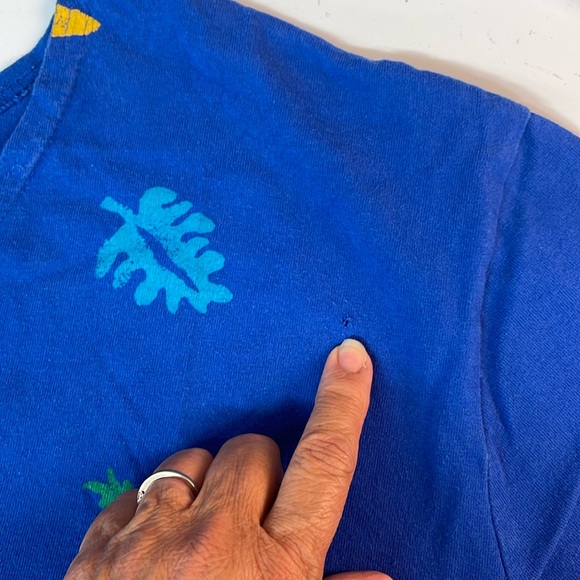 COPA CABANA Vintage Dress T-Shirt Midi Tropical Painted Carribean Blue Size 5X - Picture 11 of 12